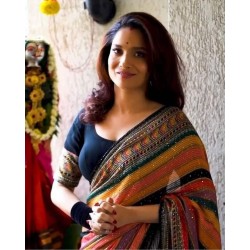 Heavy quality Georgette Fabric Sequence work Party Wear Saree